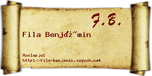Fila Benjámin névjegykártya